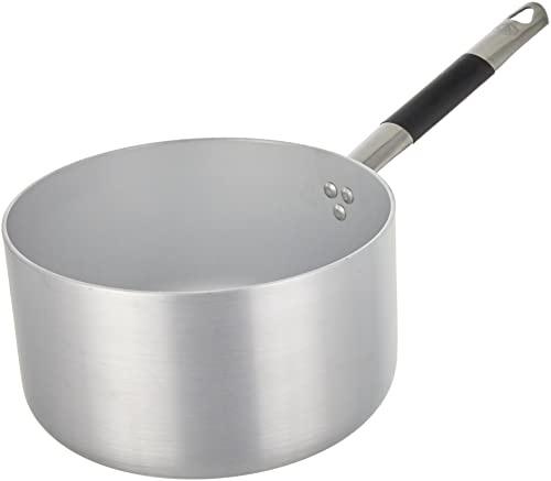 Pentole Agnelli, ALMC105PIC24, Casseruola Alta, Fondo a Induzione con 1 Manico Cool, Alluminio, Argento