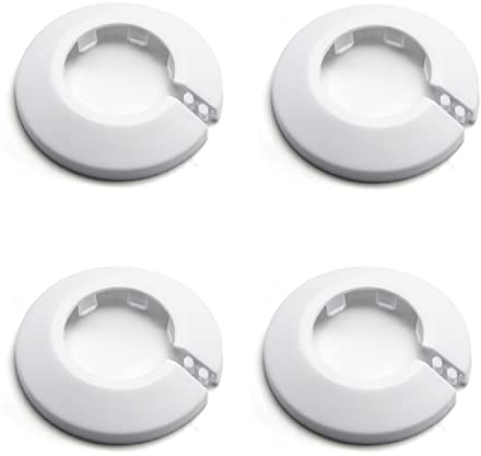 MroMax Passar 3,2 cm ytterdiameter fläns vatten rörskydd dekoration vitt rörskydd radiator PP-plast 32 mm vapenskölskrage för vägg rör tub dekoration 4 st