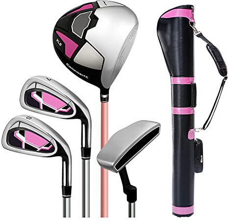 Komplettes Golfschläger-Set für Damen, 12-teilig, inklusive Driver, Fairway, Hybrid, Eisen, Putter, Standbag, Rechtshänder