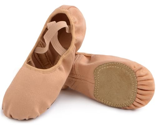 Uniuni Scarpe Danza Bambina Elastic Scarpette Danza Classica Donna Mezze Punte Ginnastica Scarpe Ballerina per Ragazze e Donna