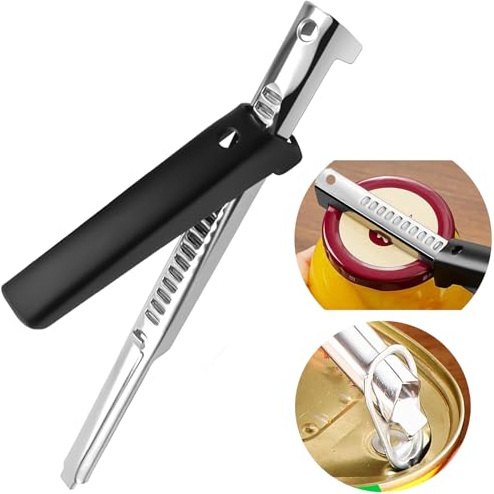 Apriscatole Regolabile Apribottiglie senza Sforzo, Multifunzione Apriscatole Manuale in Acciaio Inox per Mani con Artrite