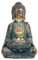 TERESA'S COLLECTIONS Gartendeko für draußen,Buddha Figur Garten Solarleuchte Harz sitzende Budda Statue Gartenfigur Frostfest Wetterfest,Gartendeko für Balkon Geschenke für Frauen 18cm