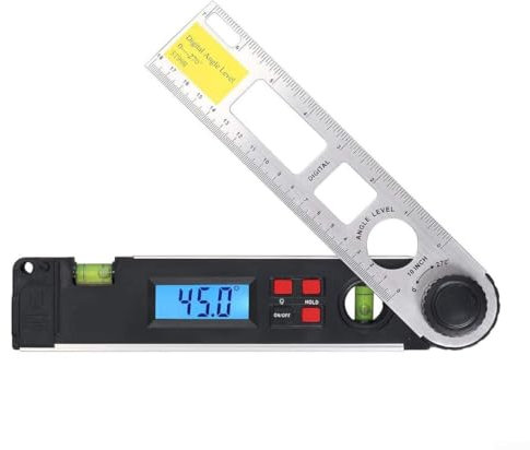 Medidor de ángulo del transportador inclinómetro digital con pantalla LCD y burbujas de nivel para una medición precisa en condiciones de poca luz