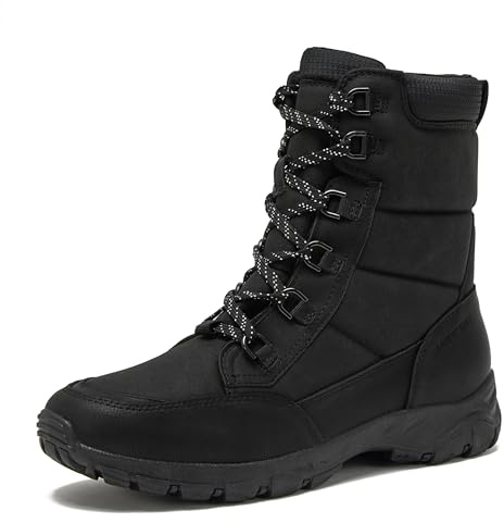 Lands' End Expedition Max Insulated Winter Boots for Men, Waterproof Mens Snow Boots, Medium or Wide Width Men's Shoes Size 8 to 13, Black or Brown - Black, 9 Medium