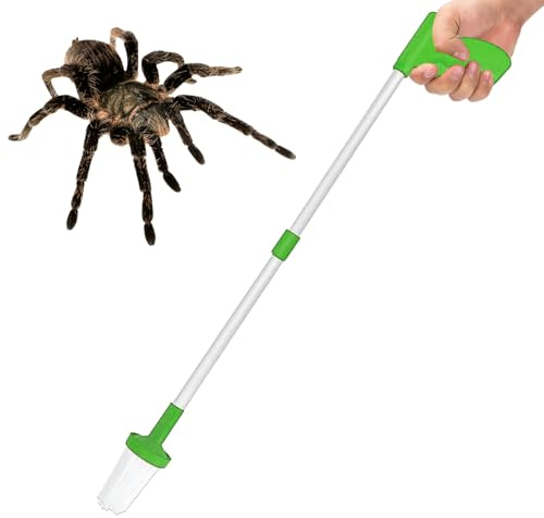 Attrape-araignées à long manche – Pince à cafards pliable, outil de capture respectueux des animaux | Dispositif de levage sûr pour la maison, l'appartement, le jardin, la cave, la salle de bain, la