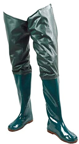 Licsaliwe Cuissardes de pêche antidérapantes, pantalon de pataugeoire en PVC imperméable avec bottes pour la pêche en plein air/taille 42