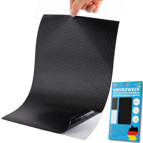 cocofy Anti-Rutsch Sticker 20x30 cm - Mehrzweck Antirutsch Material - zuschneidbar - Klebeband mit Grip, schwarz, 2-Pack