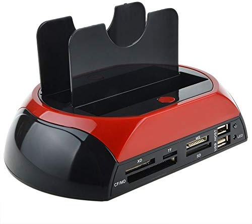 TEMPO DI SALDI Docking Station 2 Hard Disk 2.5 3.5 Sata Ide E-Sata Usb 2.0 3.0 Lettore hdd sd