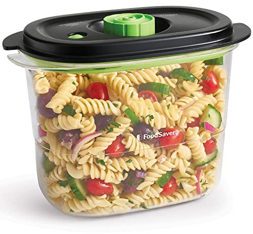 FoodSaver Matlåda för förvaring och marinering | 1,8 liter, lufttät BPA-fri matlåda, läckagesäker | diskmaskinssäker, klar/svart