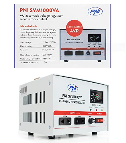 Estabilizador de voltaje PNI SVM1000VA con servomotor, 800W, 3.6A, estabilizador de corrientes alida 230V, 1000VA