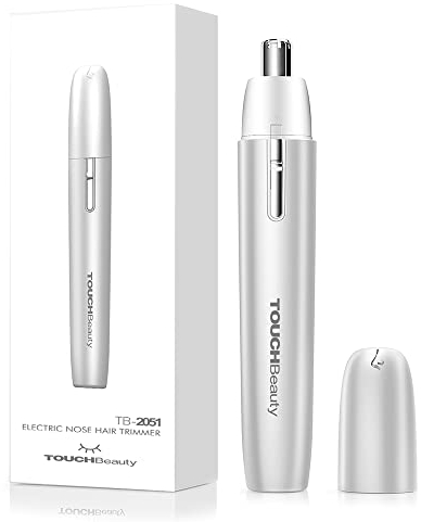 TOUCHbeauty Tondeuse Nez Oreilles Professionnelle sans Douleur, Tondeuse à Poils de Nez Électrique Étanche pour Femmes et Hommes, 360° Lames Rotatives, Moteur 14500 RPM(Argenté)