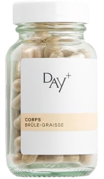 DAY+ | Brûle-Graisse | Complément alimentaire Minceur | Favorise la perte de poids, Brûleur de graisses, Action Drainante | Guarana Bio, Konjac, L-carnitine, Chrome | 60 gélules - Cure 1 mois