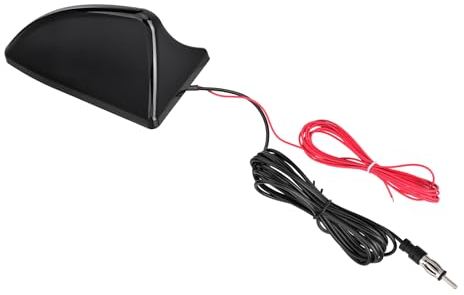 Eightwood Shark Antenne Auto Kurz Haifisch Antenne Auto Antenne Dach mit Verstärker AM/FM Autoradio Shark Fin Antenne Aktive Antenne + 3m Kabel für Auto LKW SUV Stereo Receiver Media Head Units