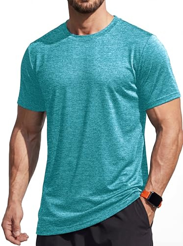 MAGCOMSEN Camisetas Manga Corta Hombre Secado Rápido Ligeras para Gimnasio Entrenamiento Running Deportiva Transpirable Fitness Ropa Verde claro, L
