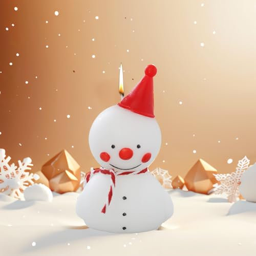 Schneemann Geformte Duftkerze, ästhetisches Aroma Sojawachs Weihnachten Dekorative Kerze, Dekorative Aromatherapie-Kerzen, Perfekt für Heiligabend Party Dekoration und Geschenk (Snowman)