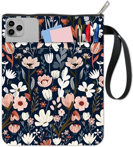 CRASPIRE Couvertures de Livres à Fleurs Protections de Livres Vintage pour Livres de Poche Couvertures de Livres en Tissu Lavables avec Fermeture Éclair et Pochette Supplémentaire pour les Amoureux