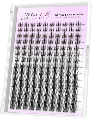 VEYESBEAUTY Ciglia Finte Cluster Extension Ciglia Finte Newbie's Five-Second Ciuffetti Ciglia Finte Naturali per Uso Personale e Domestico Lash Clusters (Manga, 8-18mm)