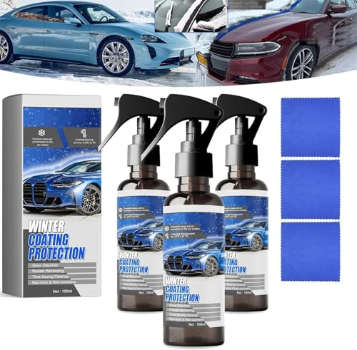 Yanobia Car Windshield Snow Melting Coating Spray, 2025 New Deicer Spray for Car Windshield, 100ml De-Icers for Car Windshield Defroster, Salt Gone for Cars, Quickly Snow Melting (3Pcs)