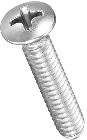 METALLIXITY Phillips Cross Recessed Countersunk Head Screws Bolts (#10-24x1) 50Pcs, 304 Stainless Steel Flat Head Woodworking Machine Screws - for Furniture Assembly DIY Projects, Silver