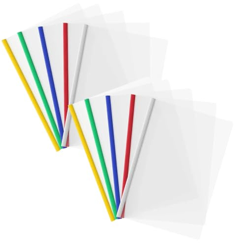 10 piezas A4 cubierta de encuadernación de informes, carpeta con barra deslizante, tapas de encuadernación A4, cubierta con clip para documentos escolares y de oficina Documentos
