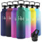 Motswedi Trinkflasche Edelstahl, 1L BPA-Frei, Trinkflasche mit Strohhalm, Kalt&Warm, Auslaufsicher, Thermosflasche für Sport, Fitness, Outdoor, Yoga, Dunkelgrün & Dunkelblau