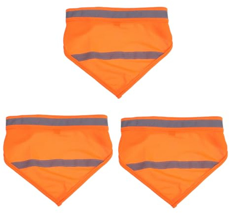 ERINGOGO 3 St Justerbara Reflekterande Hundhalsdukar i Orange Lättvikts Trekantiga Djurtillbehör med Säker Tejpfäste för Promenad och Utomhusbruk