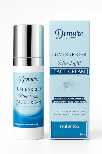 Demure LumiBarrier Anti-Aging-Blaulichtschutz Tagescreme, 50 ml – feuchtigkeitsspendend mit Vitaminen C&E, Probiotika, vegan