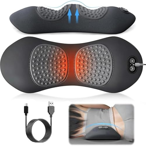 Massaggiatore 3 in 1 per la Schiena, Massaggiatore per Schiena Triple Fusion con Calore, Vibrazione, Sollevamento Trazione, Massaggiatore Elettrico per Sciatica, Vita, Schiena, Collo