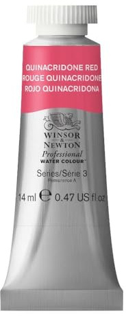 Winsor & Newton Aquarelle Professionnel - Peinture Aquarelle, Haute Luminosité, Résistante à la Lumière, Qualité Archive, Tube de 14 ML, Couleur Rouge Quinacridone