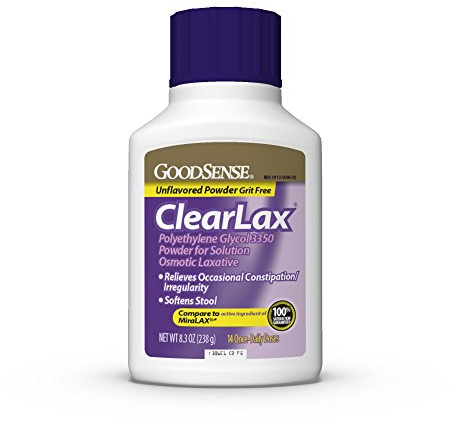 GoodSense ClearLax, Polyethylene Glycol 3350 Powder for Solution - Osmotic Laxative for Constipation Relief, Unflavored, 8.3 oz