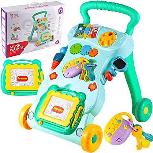 MalPlay Laufwagen 3 in 1 mit Zaubertafel | Lauflernhilfe Gehhilfe Musik und Spielzeugen | Lauflernwagen für Babys ab 6 Monaten