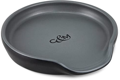 Cole & Mason Duxford Löffelablage aus Keramik, Schwarz/Grau, 20mm x 105mm, Kochlöffelablage/Küchenlöffelhalter