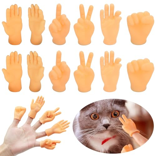 ZIOYA 18 Stück Mini Kleine Hände Fingerpuppen Mini Hände Tiny Hands Set Fingerpuppe Ldeal für Kinderspielzeug, Haustierpartys und Halloween Tricks