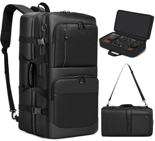 Cxinesbag DJ Controller Case Compatible with Pioneer DDJ-FLX4/DDJ-400/DDJ-REV1 - Thick Padded DJ Backpack with Multi-Pocket for Accessories, Adjustable Strap, 22×13×4.5in