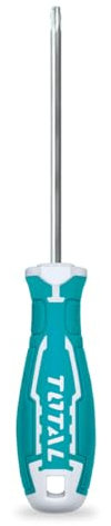 TOTAL - Destornillador - Punta Torx - Acero S2 - Varilla Redonda - T10 x 100mm - Punta Imantada - Color: Azul