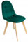 JUMI Esszimmerstuhl Colin - Stuhl zum Esszimmer Wohnzimmer Büro - Office Chair - Schminktisch Stuhl - Ohne Armlehne - Holzbeine - Samt - Grün
