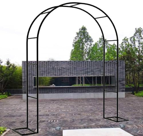 Arco de jardín de acero con arcos de rosas para plantas trepadoras, arco de enrejado de 1,8 m de ancho para vides, rosas, bodas, entradas, color negro (140 x 230 x 40 cm)