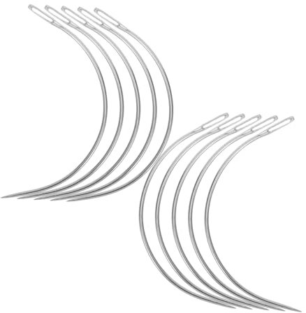 OUNONA Sewing Needles Kit 100pcs Curved Upholstery Needles C Type for Hair Extension Upholstery Broad Compatibility and Wear Resistance