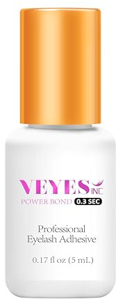 VEYES INC Eyelash Extension Glue 0.3 Sec Drying Up to 8 Weeks Retention Black Lash Adhesive Salon Use for Lash Tech 0.17 fl.oz / 5ml