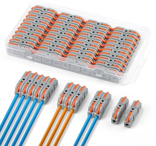 NEUTYPECHIC 40 Pièces Connecteur Electrique Rapide PA Ignifuge, Bornier Épissage Libre, Connecteurs de Fils Électriques avec Levier de Commande, Bornes de Connexion Convient aux Maisons, Usines