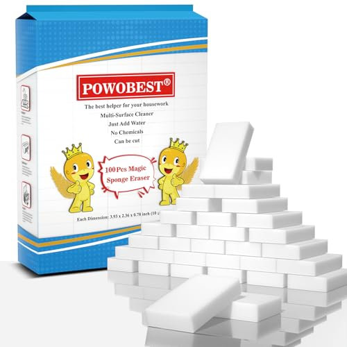 100Pcs Esponja Mágica Limpieza, Borrador Magico, Esponja de Melamina Magic Sponge, para Superficies del Hogar, Cocinas, Baños, Paredes, Zapatos, Solo Agrega Agua para Borrar Toda la Suciedad