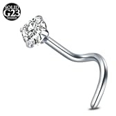 AceFun Piercing Naso titanio argento 20G tirare sughero acciaio G23 nostril piercing pin vite 1 pezzo corpo gioielli 3mm diamante