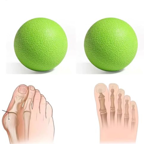 Sfera per massaggio miofasciale, palla da massaggio per fascia plantare, lacrosse, per spalle, muscoli della schiena, sollievo dal dolore al collo, per yoga, terapia (verde due)