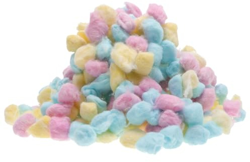 DECOMELODY Boules De Coton Colorées Pour Bébé 500 g Petites Boulettes Douces Multicolores Rose Jaune Bleu Soins Visage -né Usage Quotidien