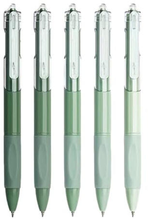 Set di penne a Press – 5 strumenti di scrittura ricaricabili ad asciugatura rapida, corpo in colori sfumati soft touch, flusso di inchiostro costante portatile da 5,51 pollici | Collezione di ca