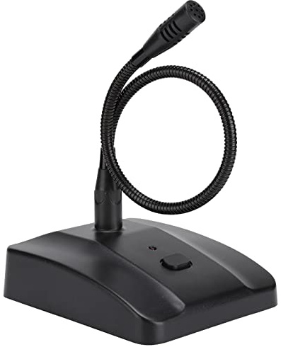 Tnfeeon Microphone à Col de Cygne, Microphone Capacitif Filaire de Bureau avec directivité en Forme de Cœur, Câble de 16 Pieds pour Conférence, Réunion et Enregistrement Vocal