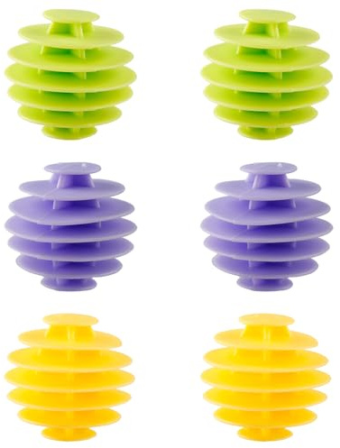 Hopzab 6 PCS Reusable Tumble Dryer Balls, TPR Laundry Balls for Washing Machine & Dryer, Anti-Tangle, Reduces Wrinkles & Creasing, Softens Clothes,Fabric, Energy-Saving Laundry Ball (3 Colors)