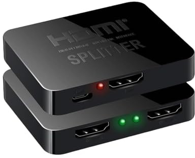 IVIVTOR HDMI Splitter 1 in 2 Out - 4K Répartiteur hdmi 1 entrée 2 Sorties pour TV Moniteur Prise en Charge 4K@30Hz 1080P@60Hz 3D 1 Input 2 outputs Idéal pour Bureau à Domicile Jeux présentations