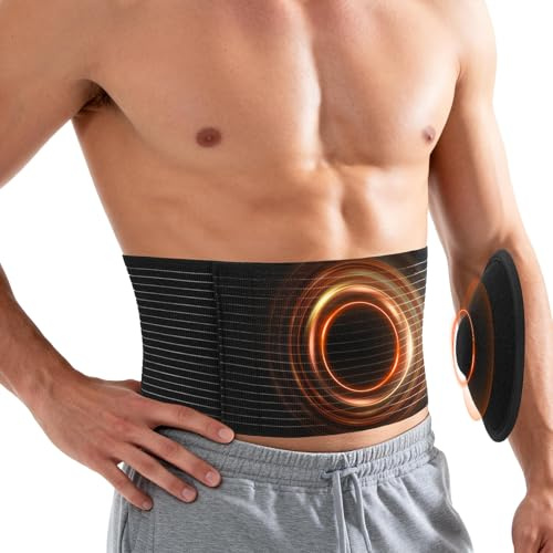 AYBUY Ljumskkompressionsbandage för män och kvinnor, justerbar kompressionsbandage för magen med avtagbar kompressionskudde, andningsbart kompressionsband för magen, L