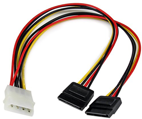 StarTech.com SATA Y-Stromkabel - Splitter Power Y-Kabel mit 2 x SATA intern 1 x Molex (Stecker) 2 x SATA Power (15 pin) Buchse 30cm